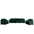 Luxurious And Sophisticated Sofa Set With Soft Cushions And Pillows, Home For Living Rooms And Clubs As Well As Home Theaters, Consisting Of Two Single Sofas And A 3 Seater Sofas In Green Corduroy Fab Green Corduroy 5 Seat