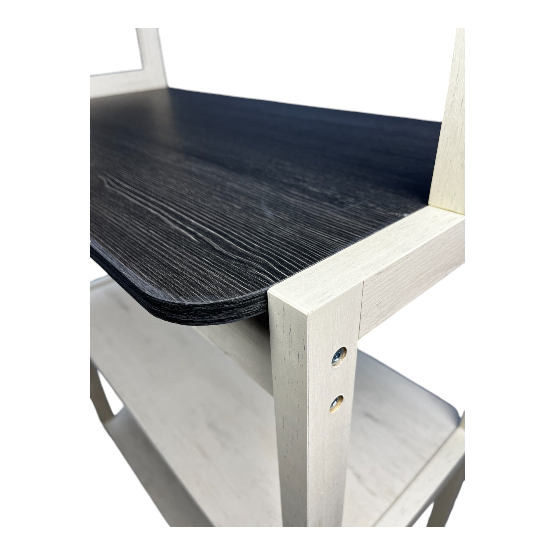 31.5" White And Black Color 5 Tier Bakers Rack For Kitchen With Storage, Coffee Bar, Kitchen Shelves, Microwave Stand White Black Particle Board