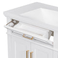 36 Inch Bathroom Vanity With Resin Sink, Modern Bathroom Cabinet In White,Featuring Two Soft Close Doors And Four Drawers White Bathroom Solid Wood Mdf Resin