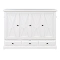 Solid Pine Murphy Bed Chest Cube Cabinet Bed With Charging Station And Large Storage Drawer For Home Office Or Small Room,Full,White Box Spring Not Required Full White Wood White Pine Murphy Solid Wood Mdf