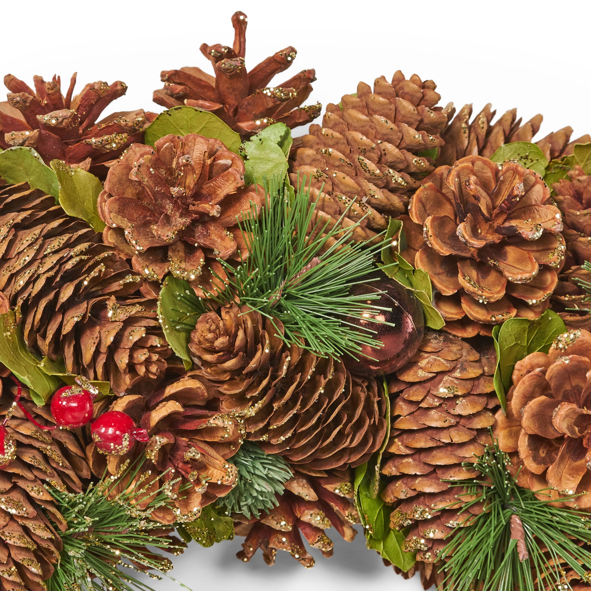 *Clearance Sale* 18.5'' Pine Cone Wreath Brown Multi Foam