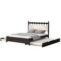 Queen Size Wooden Storage Platform Bed, With 2 Big Drawers, T Size Trundle ,Espresso Queen Espresso Plywood