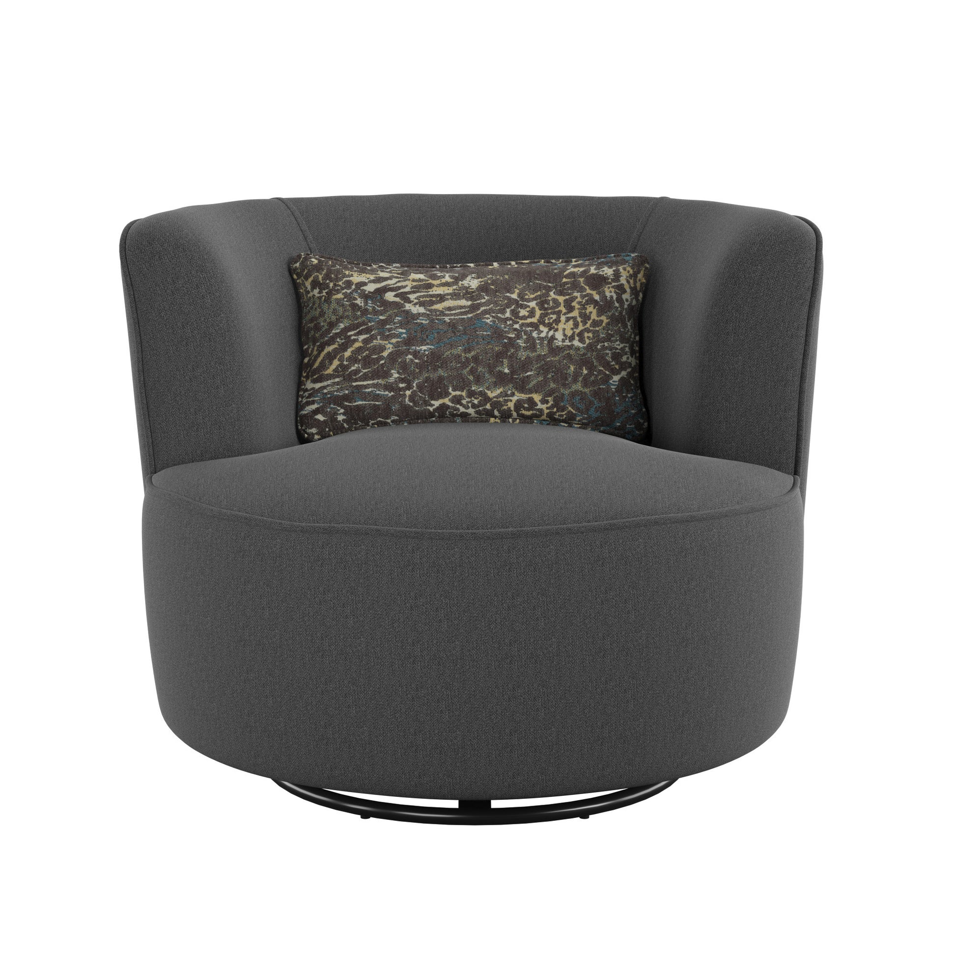 Benz Gray Swivel Glider Accent Chair Gray Foam Engineered Wood