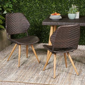 Laryn Dining Chair,Set Of 2 Brown Multi Rattan