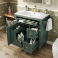 30'' Bathroom Vanity With Top Sink, Modern Bathroom Storage Cabinet With 2 Drawers And A Tip Out Drawer, Single Sink Bathroom Vanity Same As Sw000143Aaf Green Bathroom Modern Solid Wood Mdf Resin