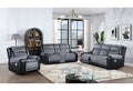 Alicia Grey Black Reclining Sofa Gray Fabric 3 Seat