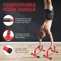 Parallettes Bars For L Sit & Dip, Heavy Duty Steel Parallel Push Up Stand, No Wobbling Dip Bar For Handstand, Planche, L Sit, Strength Training, Calisthenics Equipment For Home Gym Red Iron