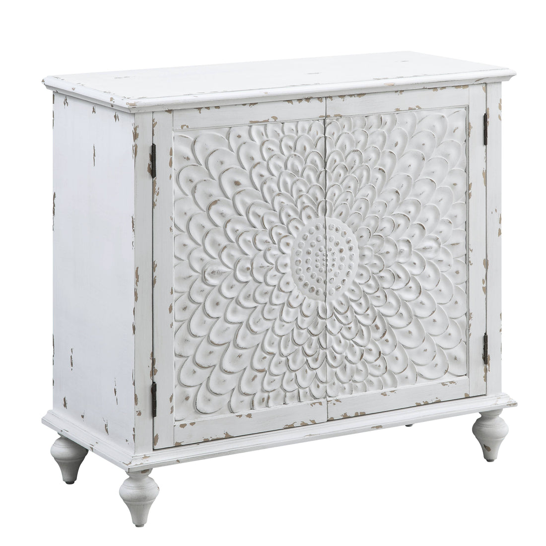 Antique White 2 Door Console Cabinet Freestanding 1 2 Shelves Antique Antique White Primary Living Space Solid Wood Mdf