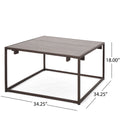 Modern Industrial Coffee Table, Gray And Bronze Grey Primary Living Space Coffee & End Tables Rectangular Mdf