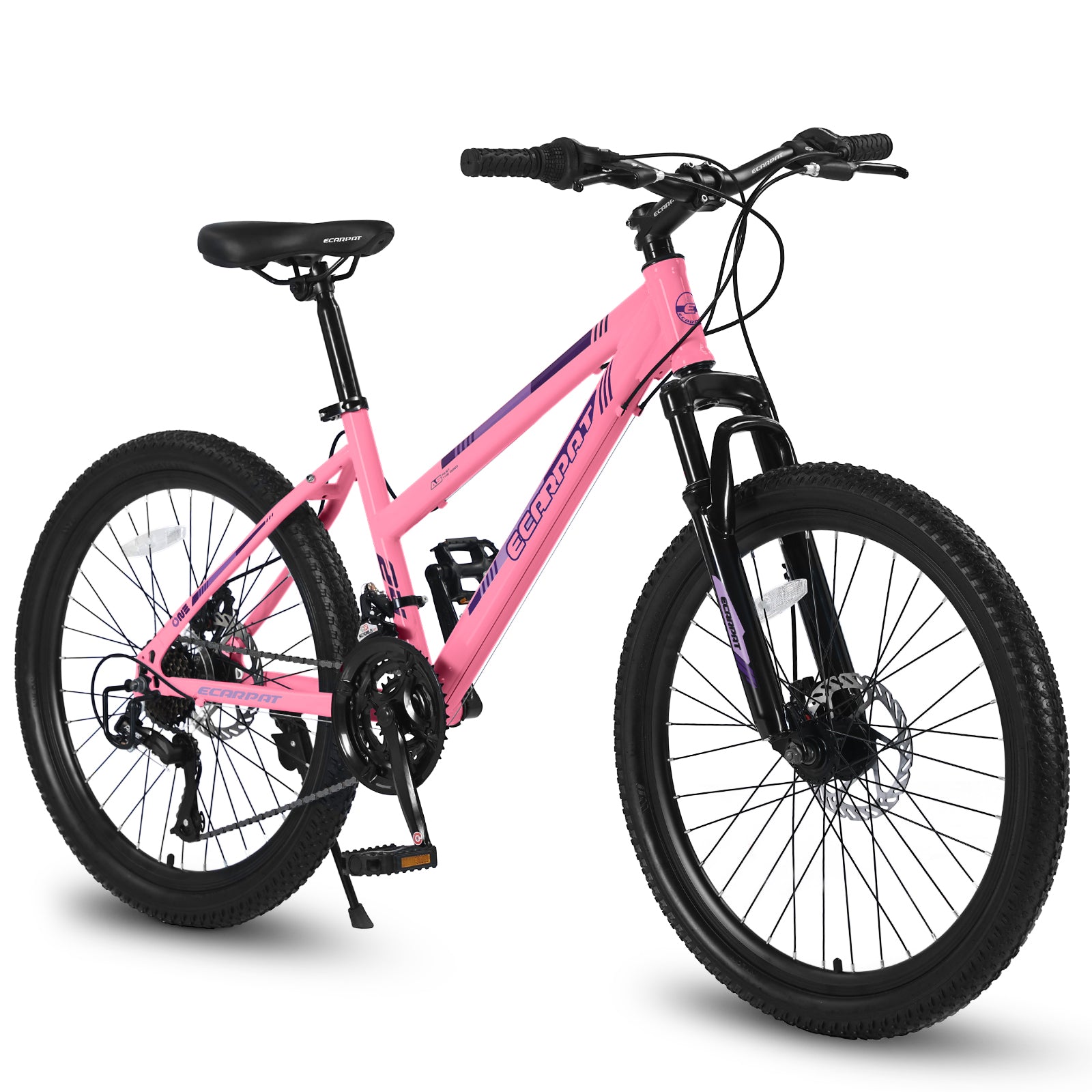 S26103 26 Inch Mountain Bike For Teenagers Girls Women, Shimano 21 Speeds With Dual Disc Brakes And 100Mm Front Suspension Pink Steel