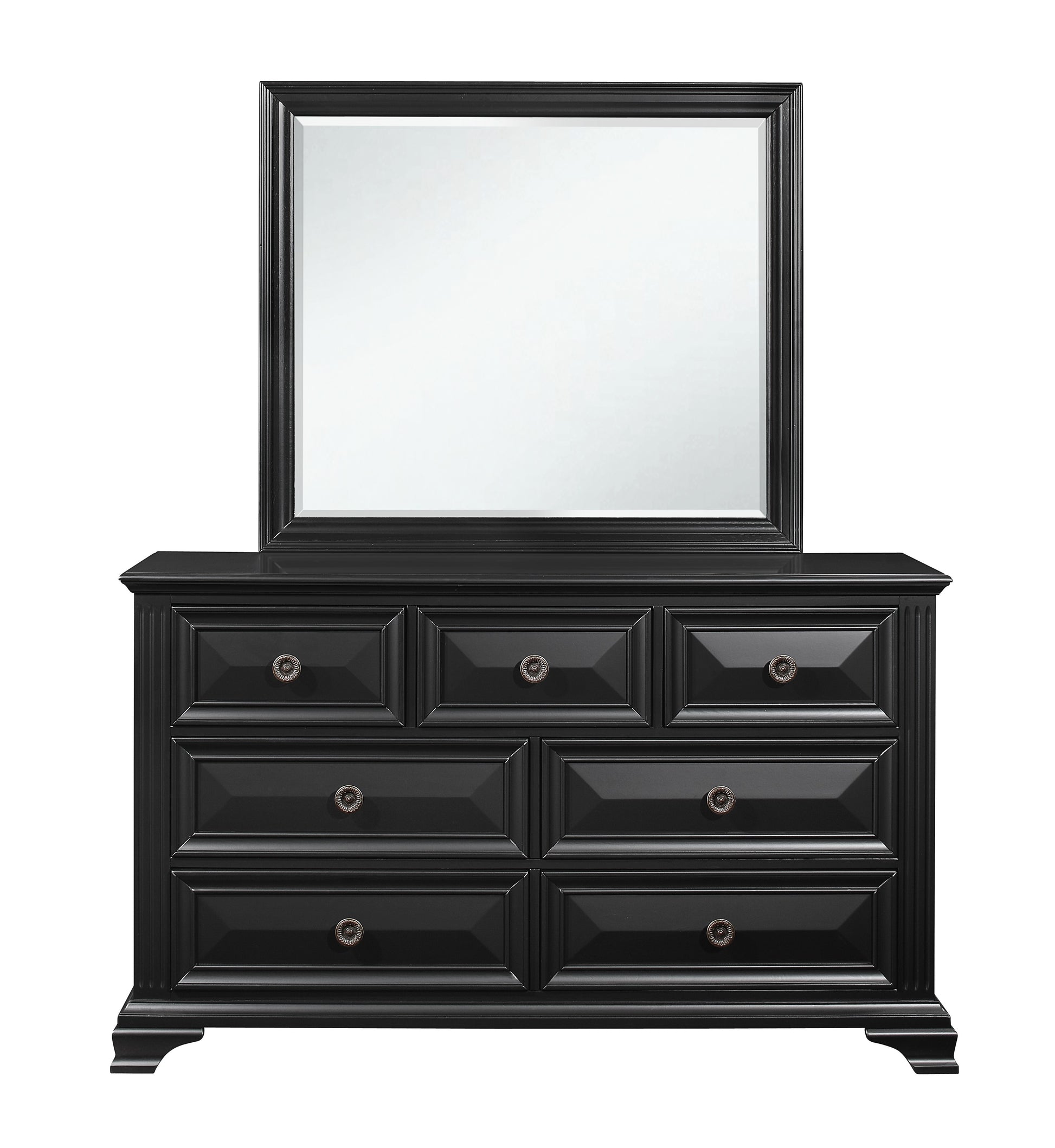 Rex Black Dresser Black Solid Wood Mdf