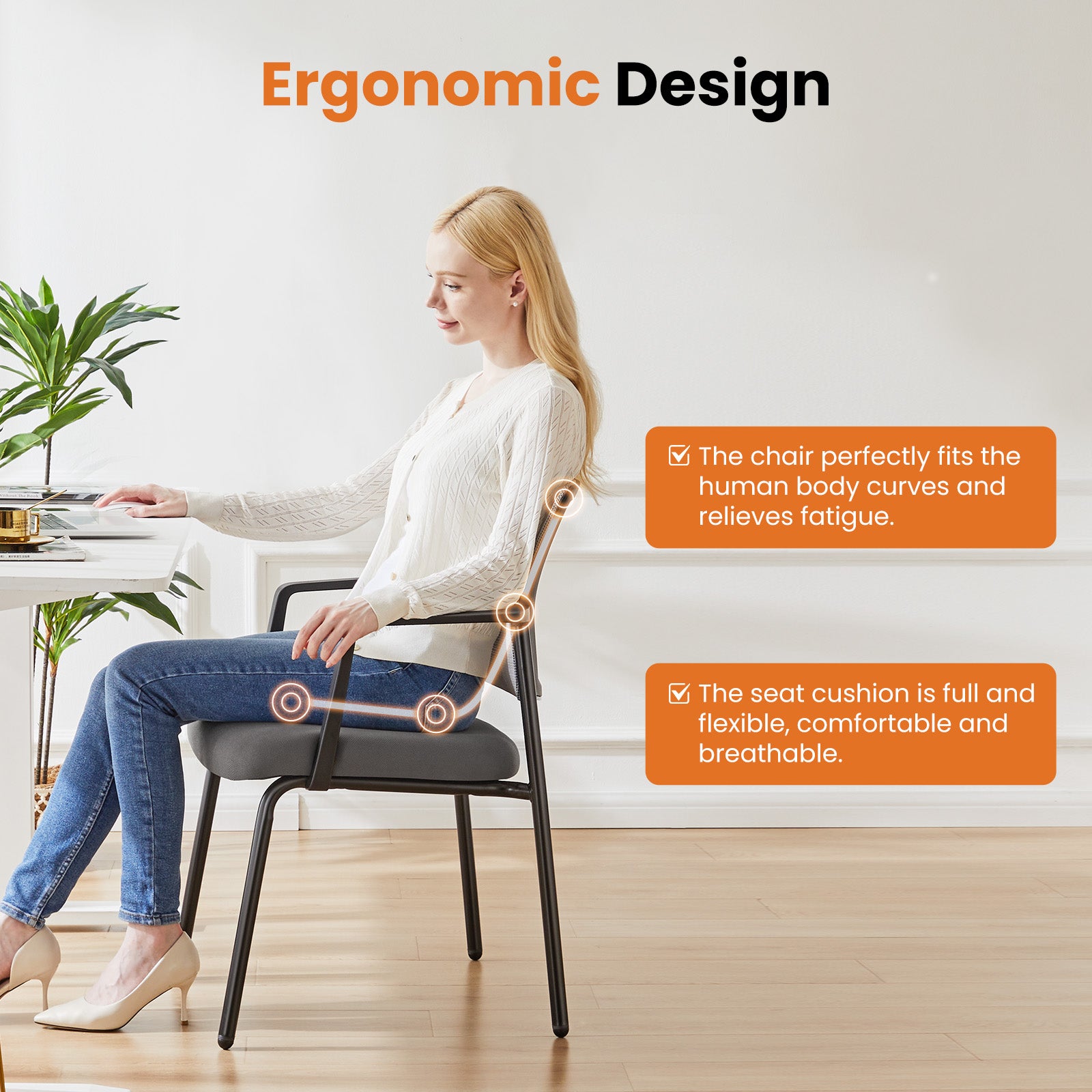 Mesh Back Stacking Arm Chairsupholstered Fabric Stacking Chairs, Sturdy Metal Stacking Chairs,Gray, 1 Pack Gray Abs