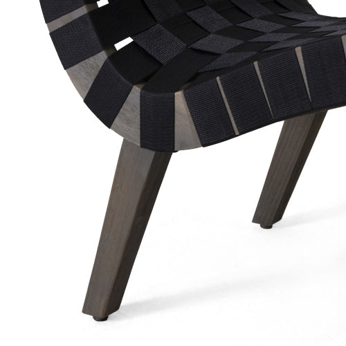 Charlotte Lounge Chair Black Metal & Wood