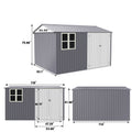 8X10Ft Outdoor Storage Shed With Thickened Galvanized Steel,With Sloped Roof & Double Lockable Door,Storage Shed Large With 6 Vents, Garden Tool Shed For Backyard Garden Patio Lawn Bike,Lawnmower Grey Rectangular None Garden & Outdoor Modern Year Round