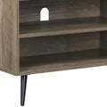 Rustic Oak And Black Tv Stand With Open Shelving Rustic Primary Living Space 40 49 Inches Modern Oak Wood Metal