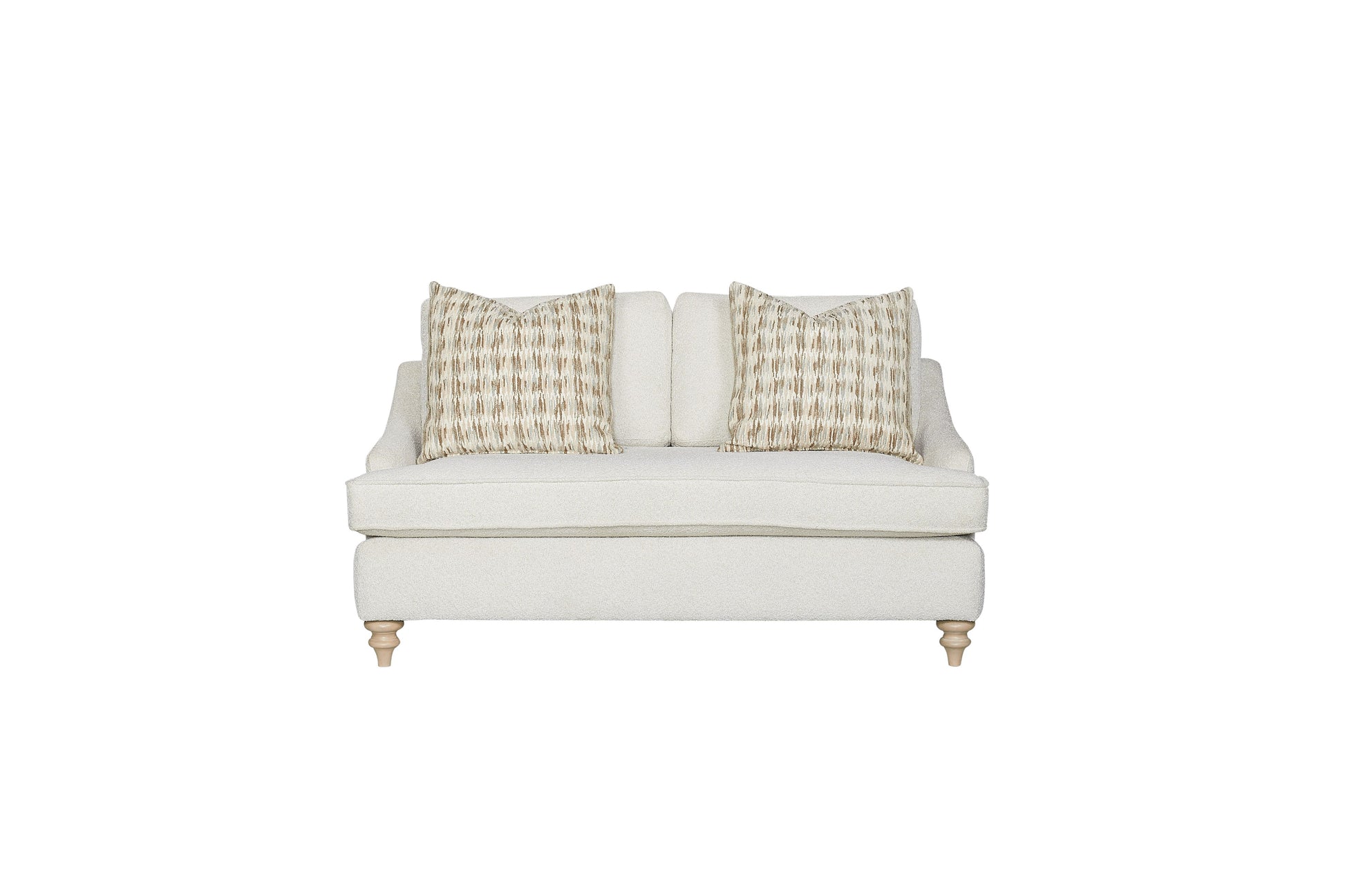 Loveseat Reversable Cushion With 2 Pillows Off White Upholstered