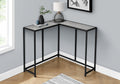 Accent Table, Console, Entryway, Narrow, Corner, Living Room, Bedroom, Grey Laminate, Black Metal, Contemporary, Modern Grey Particle Board