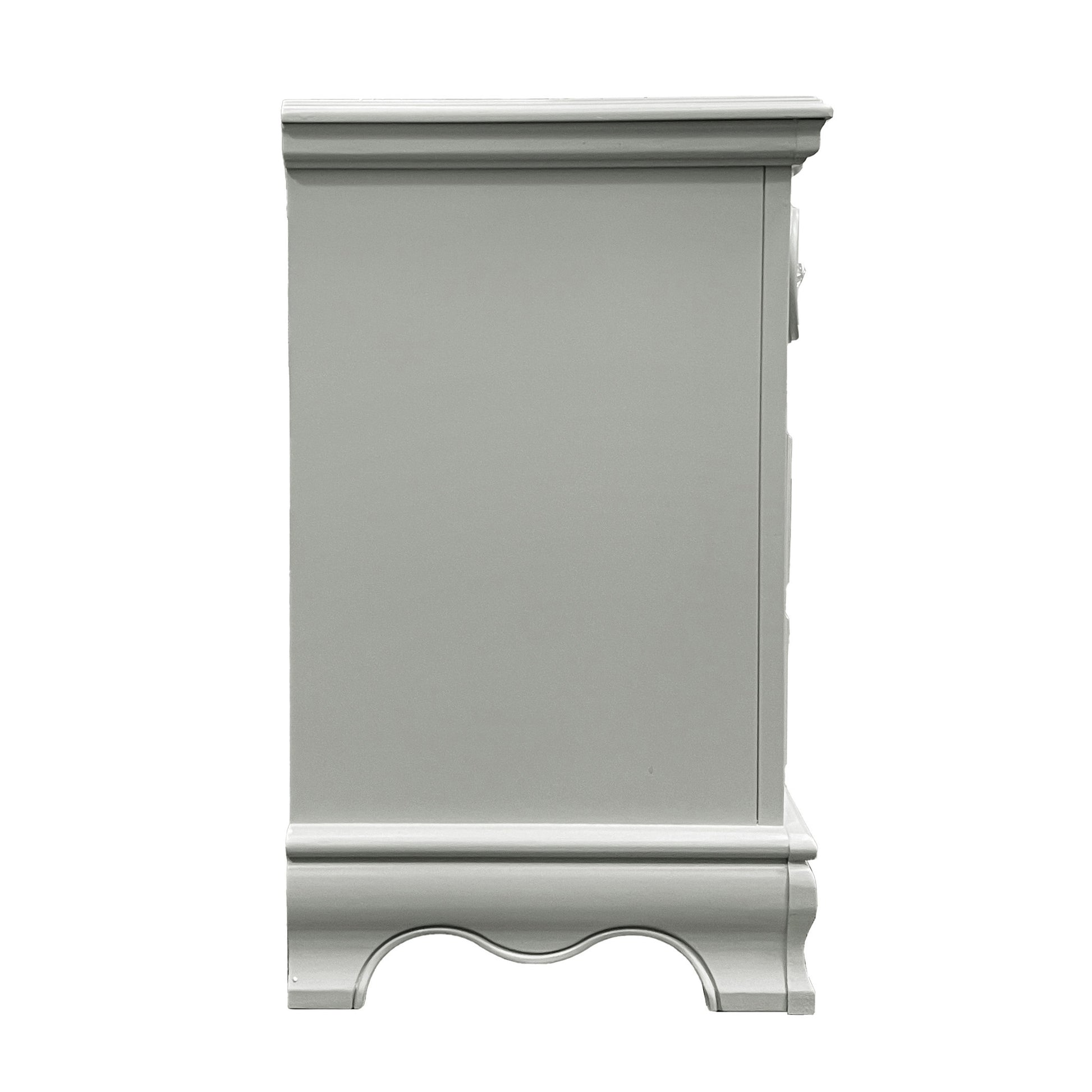 Grey 3 Drawer Nightstand Grey 3 Drawers Bedroom Rectangle Felt Lined Drawers Solid Wood Mdf