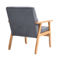 Leisure Chair With Solid Wood Armrest And Feet, Leisure Chair, Wood Frame, Velvet, L, Solid Rubber Wood Legs, Mid Century Modern Accent Chair, For Living Room Bedroom Studio Chair Dark Gray Corduroy