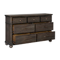 Classic Rustic Brown Finish Dresser Of 7 Drawers Wooden Bedroom Furniture 1Pc Rustic Style Rustic Brown Bedroom Wood