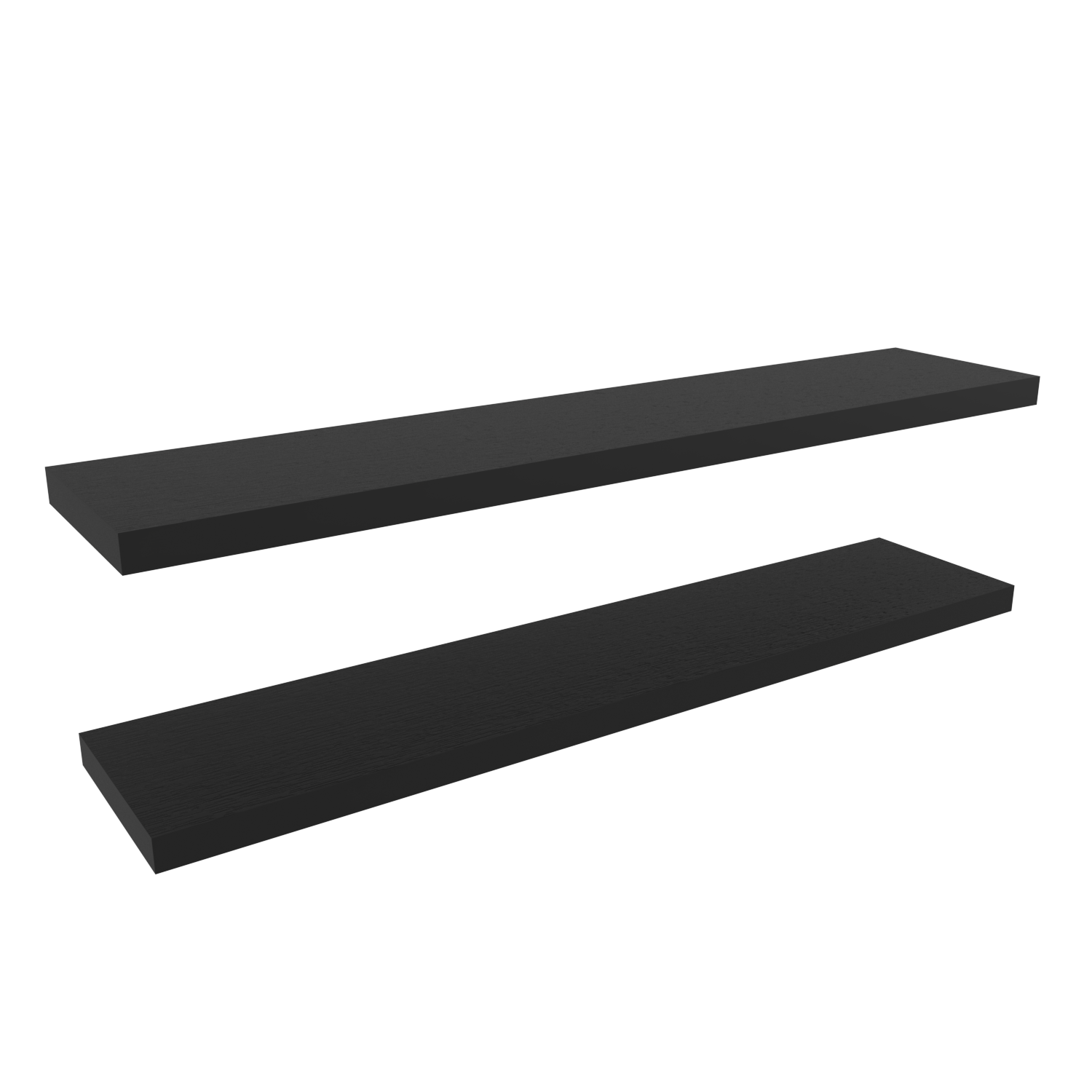 Ecco 47" Wide Floating Shelves Set Of 2, Shelves For Wall Decor For Bedroom, Bathroom Storage Shelves, Book Shelves For Living Room 2 Or Less Black Horizontal Primary Living Space Open Back Modern