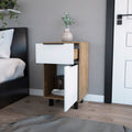 Luxor Z Nightstand, One Cabinet, Superior Top, One Drawer Multicolor 1 Drawer Bedroom Bedside Cabinet Contemporary Storage Melamine Engineered Wood