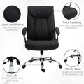 Vinsetto High Back Home Office Chair, Computer Desk Chair With Lumbar Back Support And Adjustable Height, Black Black Linen