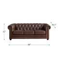 Stanwood Leather Sofa Caramel Down Filling Genuine Leather 3 Seat