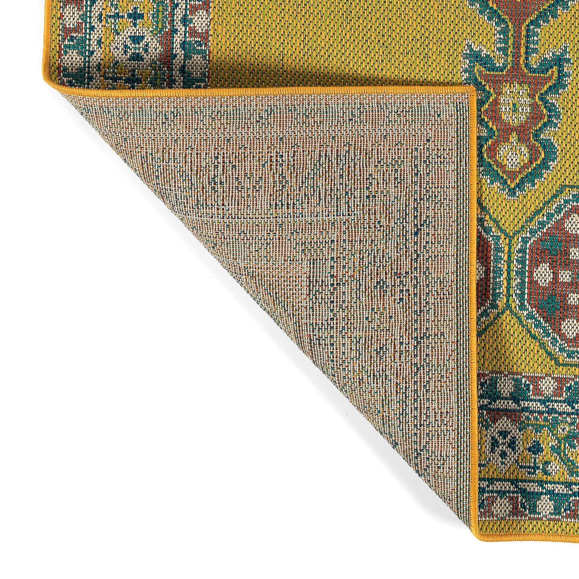 Traditional, Transitional, Oriental, Medallion, Border, Cut Pile 1'9" X 3' Rectangle Throw Rug Yellow Polypropylene