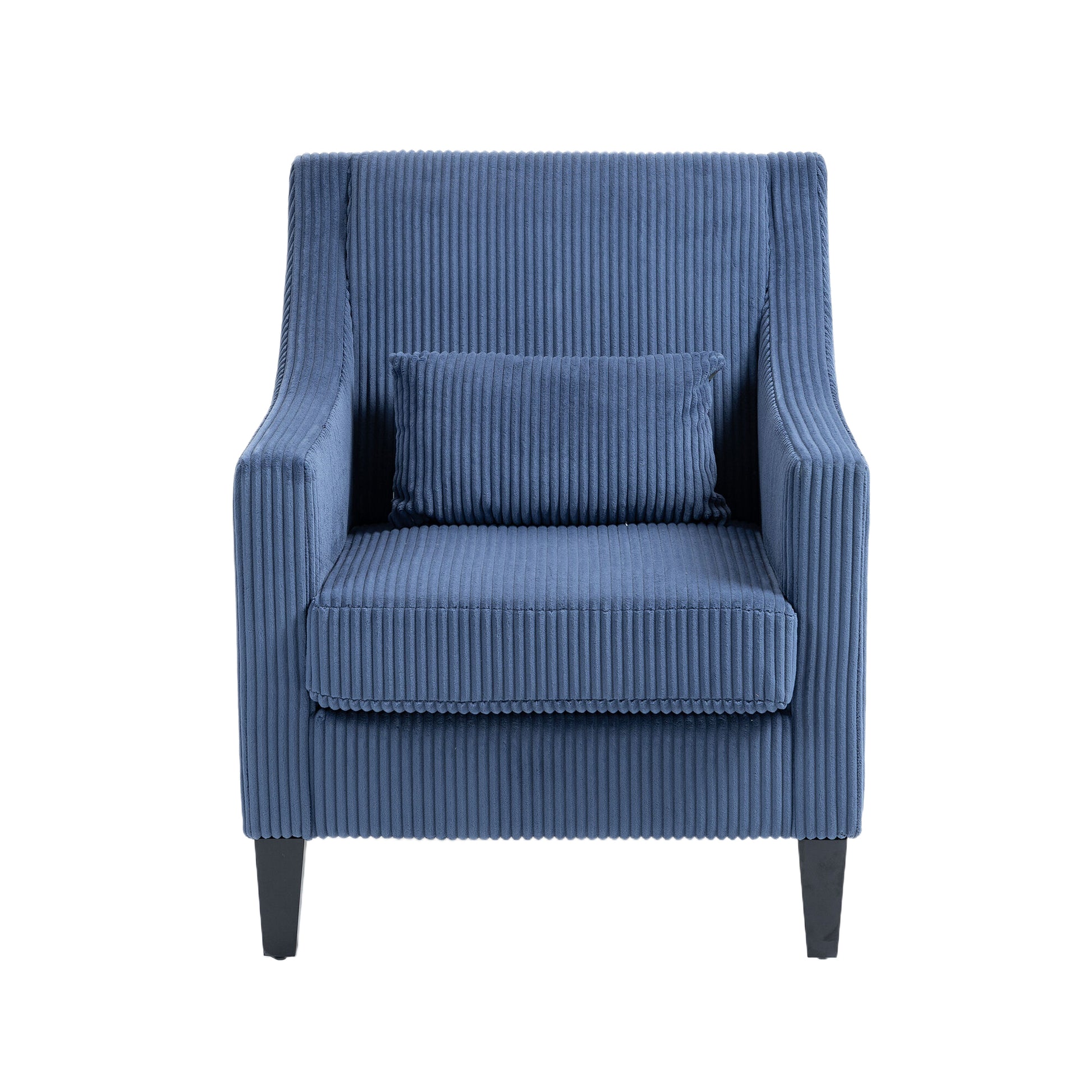 Coolmore Modern Accent Chair,Upholstered Armchair With Scooped Arms For Bedroom,Apartment,Studio,Office,Waiting Room Blue Corduroy Blue Primary Living Space Foam Corduroy