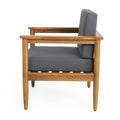 Gavin Club Chair Dark Grey Wood Fabric