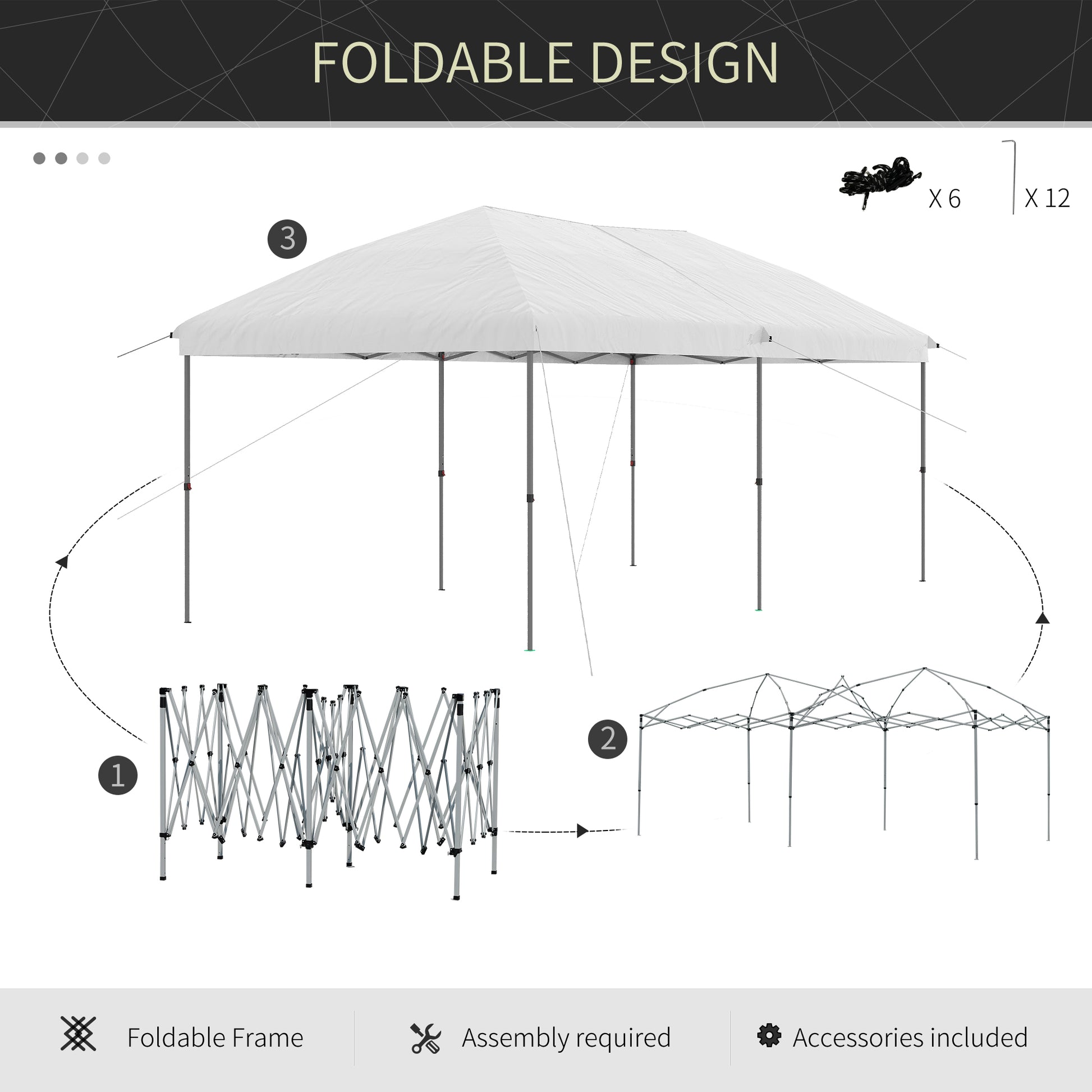 Outsunny 10' X 19' Pop Up Canopy With Easy Up Steel Frame, 3 Level Adjustable Height And Carrying Bag, Sun Shade Event Party Tent For Patio, Backyard, Garden, Off White White Steel