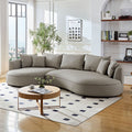 Modern Sectional Curved Sofa Couch For Living Room,Upholstered 5 Seat Sofa Couch Eco Leather Couch Set For Apartment Office,Light Grey Light Grey Bonded Leather 5 Seat