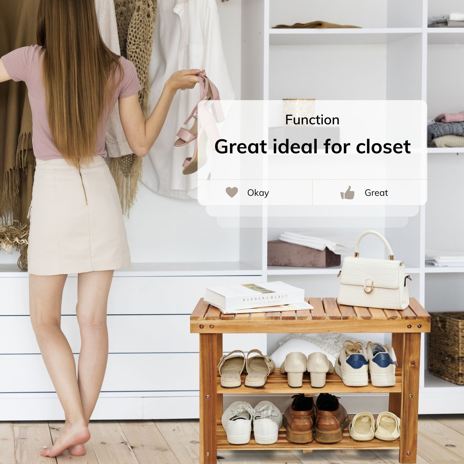 Acacia Wood Shoe Rack Bench Strong Weight Bearing Upto 200 Lbs Best Ideas For Entryway Frontdoor Bathroom, Natural Color. Acacia Wood Light Brown Primary Living Space American Design,American Traditional Acacia Acacia Wood