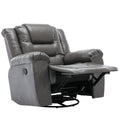 Home Theater Recliner Set Manual Recliner Chair With Wide Armrest, Two Built In Cup Holders For Living Room,Bedroom, Grey Grey Foam Pu