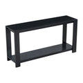 Distinctive Features Of A Minimalist Console Table With Bottom Shelf And Four Legs, Suitable For Entryway, Hallway, Living Room, Foyer, Corridor Black Primary Living Space American Design Shelves Mdf