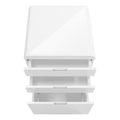 File Cabinet, Rolling Mobile, Storage Drawers, Printer Stand, Office, Work, Glossy White Laminate, Contemporary, Modern White Mdf