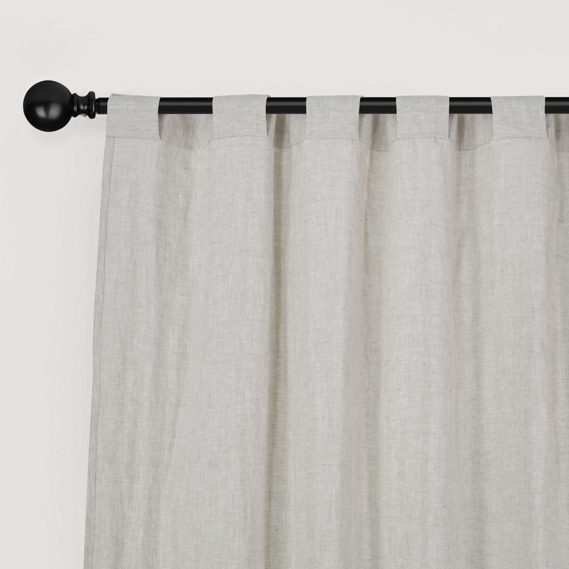 Newport Unlined Window Curtains For Bedroom, Linen Curtains For Living Room, 84 Inches Long Curtains For Living Room, Greige Greige Linen