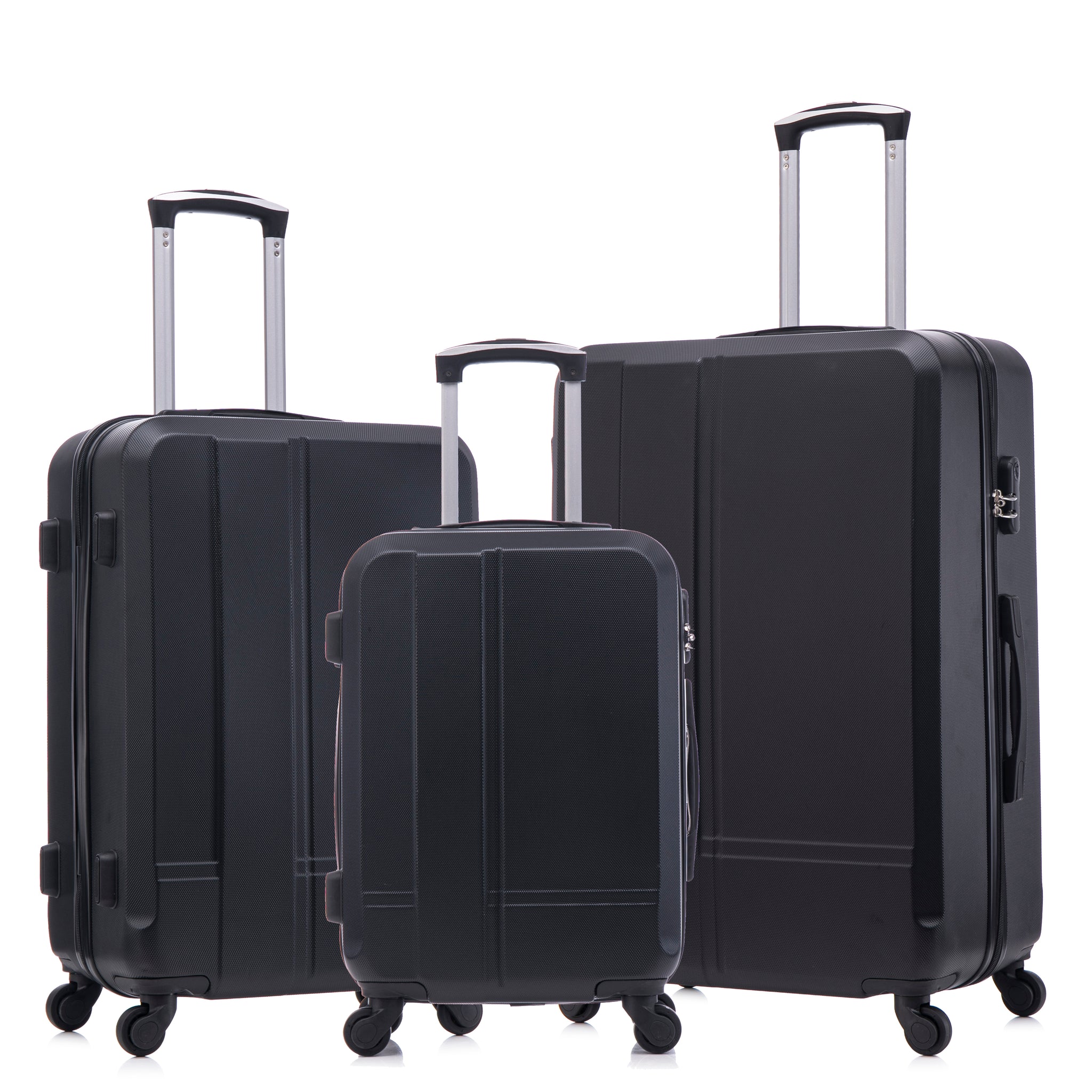 Luggage Set Of 3 Pieces 20 24 28 Luggage Set Wheel Luggage Abs Durable And Lightweight Rotating Hard Shell Luggage Black Black Abs