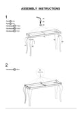 Glam Contemporary 1Pc Sofa Table White Glass Top Silver Color Table Living Room Stainless Steel Cabriole Style Legs Silver,White Primary Living Space Classic,Modern,Transitional Console Tables Rectangular Glass,Stainless Steel