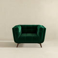 Addison Lounge Chair Dark Green Velvet Dark Green,Wood Brown Velvet Wood Tufted Back Walnut Solid Wood,Velvet