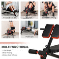 Soozier Adjustable Hyper Extension Dumbbell Weight Bench, Foam Leg Holders, Exercise Abs, Arms, Core, Strength Workout Station For Home Gym, Red Black Red Steel