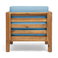 Oana Club Chair Pecan Blue Acacia Wood