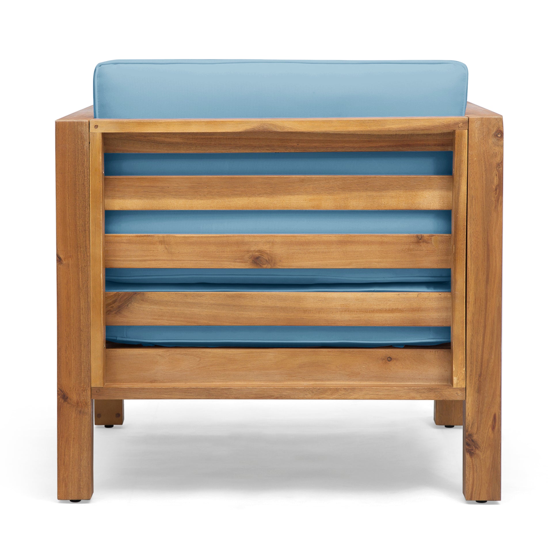 Oana Club Chair Pecan Blue Acacia Wood