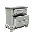 Grey 3 Drawer Nightstand Grey 3 Drawers Bedroom Rectangle Felt Lined Drawers Solid Wood Mdf