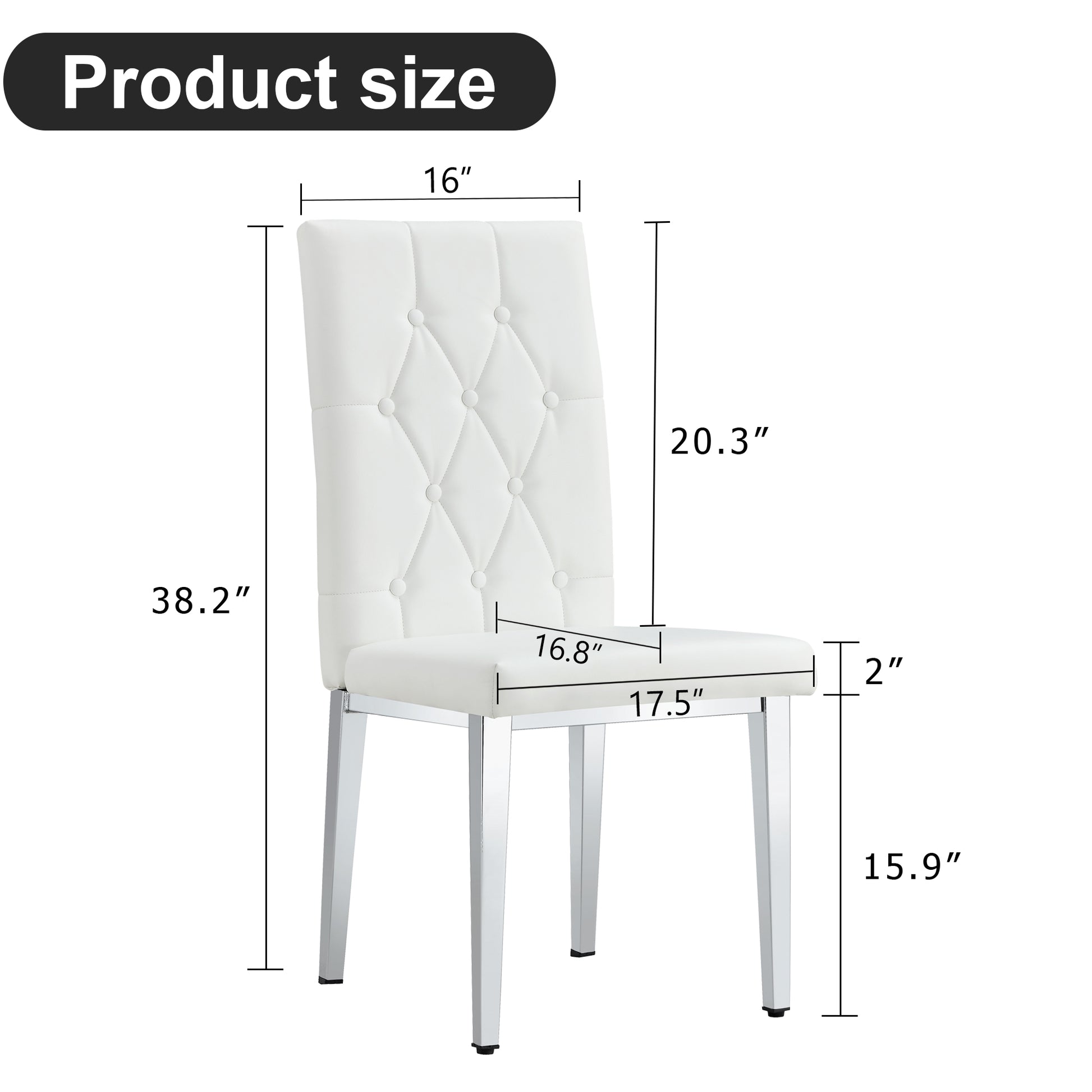 2 Piece Dining Chairs.White Armless Dining Chairs Brings A Touch Of Fresh And Bright Ambiance To The Dining Area, Seamlessly Blending With Modern Minimalist Or Nordic Decor Styles. White Pu