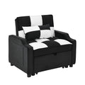 Modern Velvet Armchair Sofa Couch Pull Out Bed,3 In One Convertible For Living Room Sofa Bed,Black White Black White Velvet Primary Living Space Cushion Back Medium Soft Medium Duty American Design Pillow Top Arms Foam Velvet 1 Seat