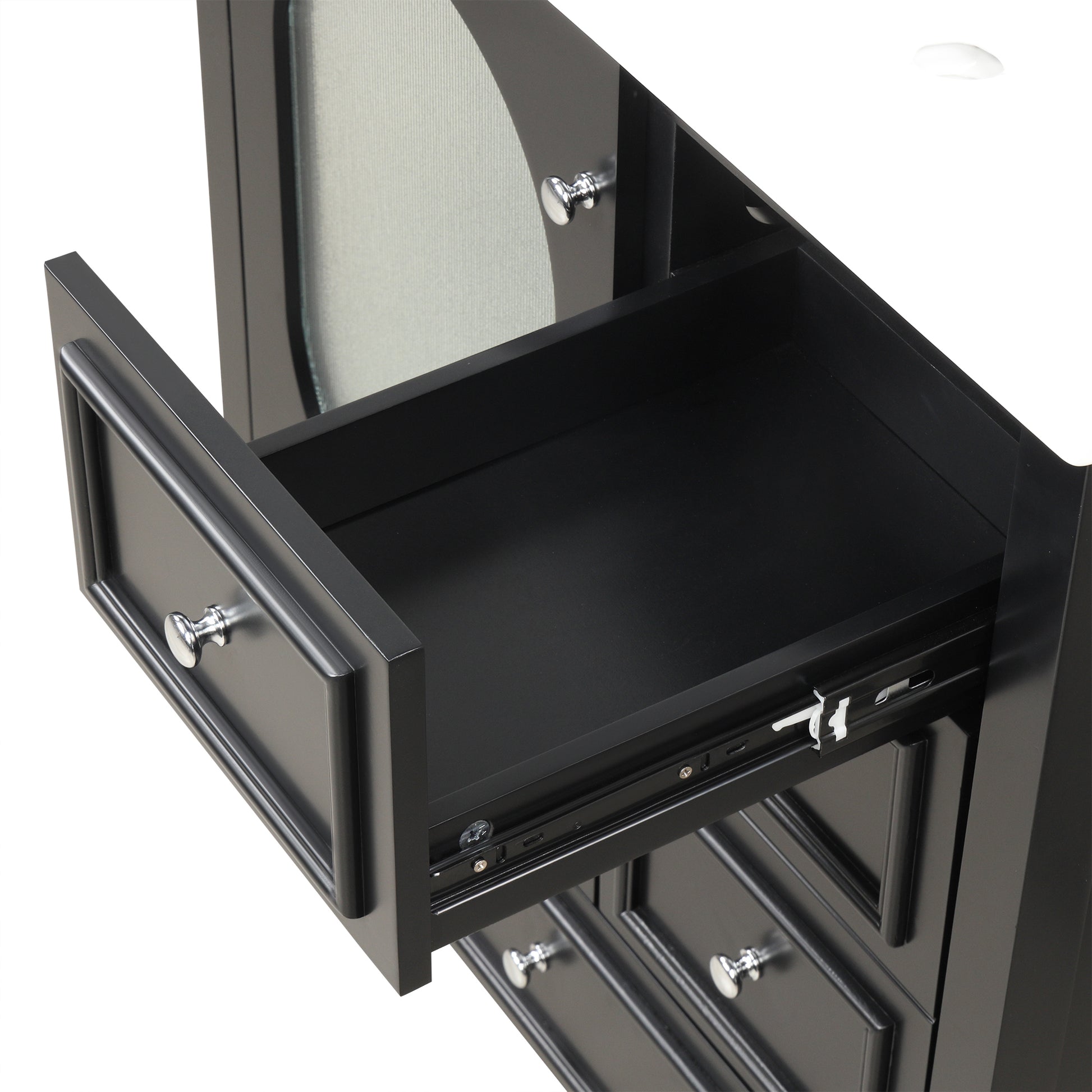 30" Bathroom Vanity With Sink, Bathroom Vanity Cabinet With Three Drawers And Door, Solid Wood And Mdf, Black Black Solid Wood Mdf