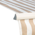 Outsunny 13' X 8' Retractable Awning, Patio Awnings, Sunshade Shelter W Manual Crank Handle, Uv & Water Resistant Fabric And Aluminum Frame For Deck, Balcony, Yard, Beige Stripes Multicolor Aluminum