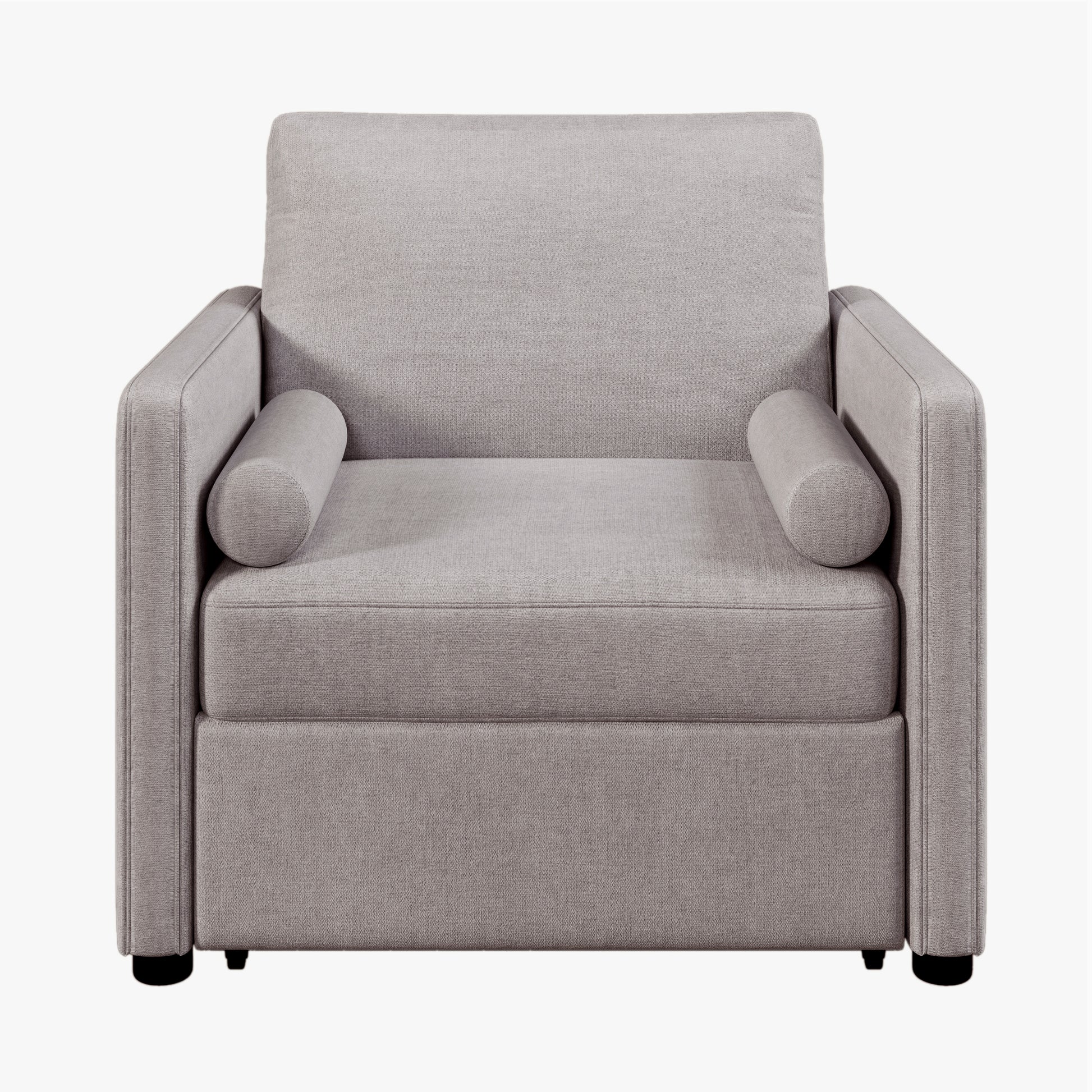 3 In 1 Convertible Sleeper Chair With Adjustable Backrest, Lounger Chair Turns Into Bed, Single Bed For Living Room, Linen, Tan Tan Linen